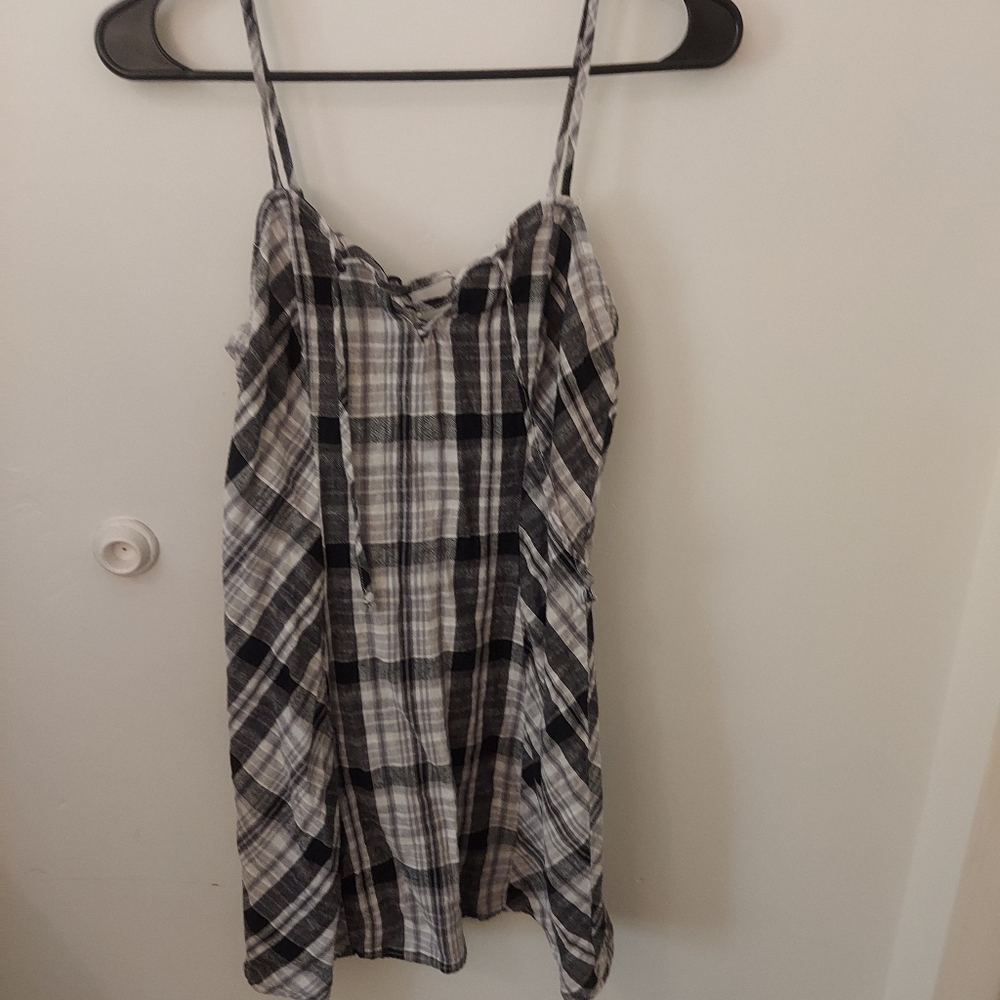 Mini/Slim Plaid B/W Dress